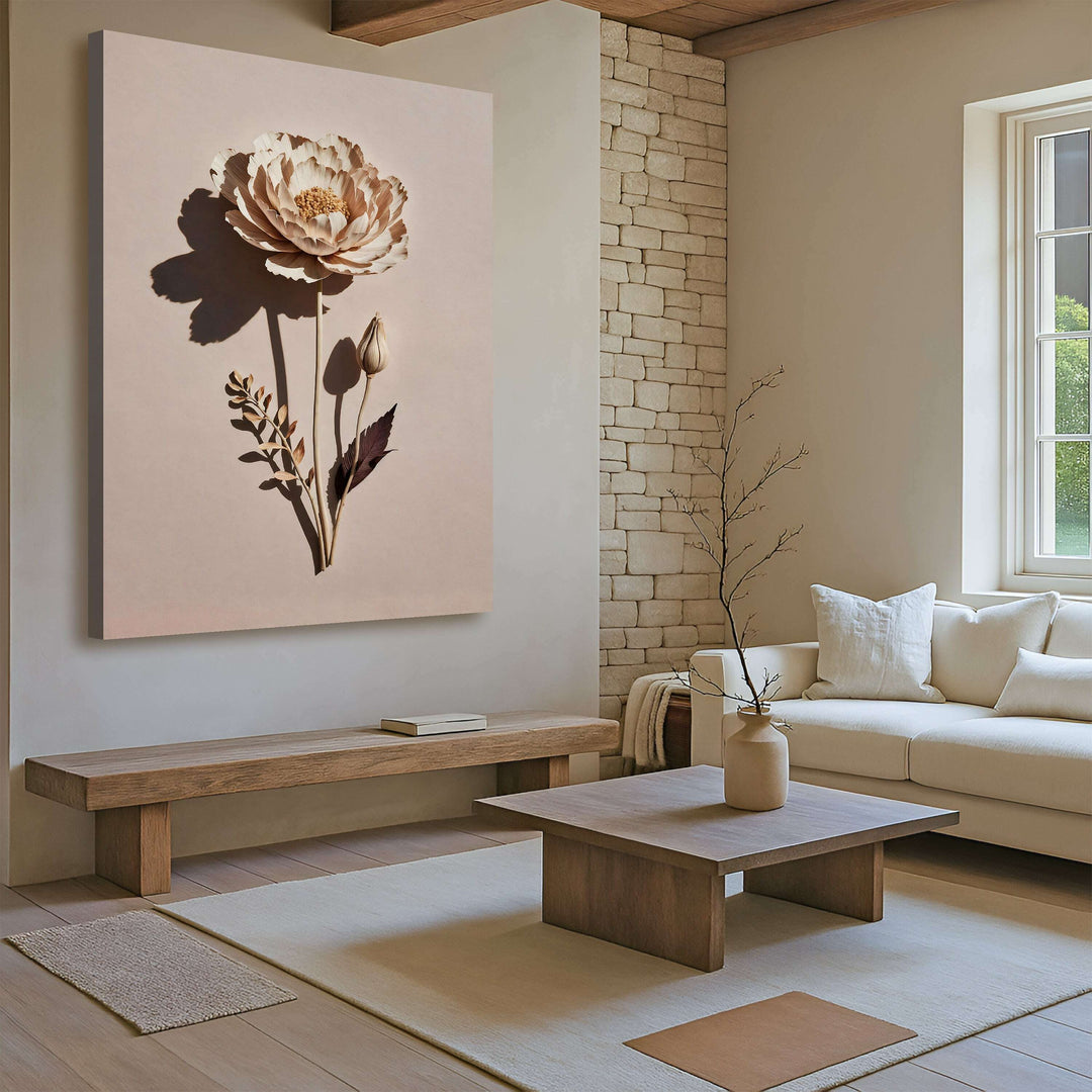 Minimalist Lone Flower Wall Art
