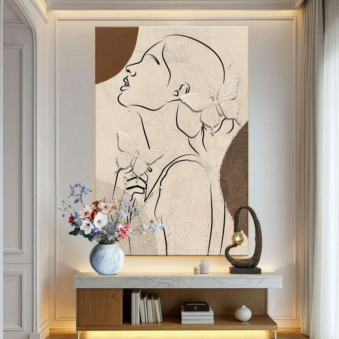 Minimalist Woman Line Art Canvas Wall Art