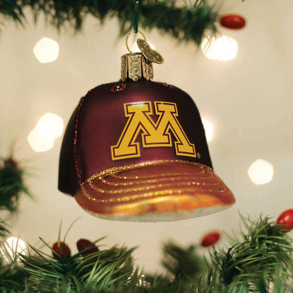 Old World Christmas Minnesota Twins Baseball Cap Blown Glass Ornament