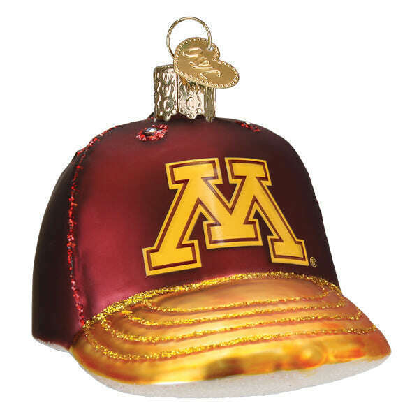 Old World Christmas Minnesota Twins Baseball Cap Blown Glass Ornament