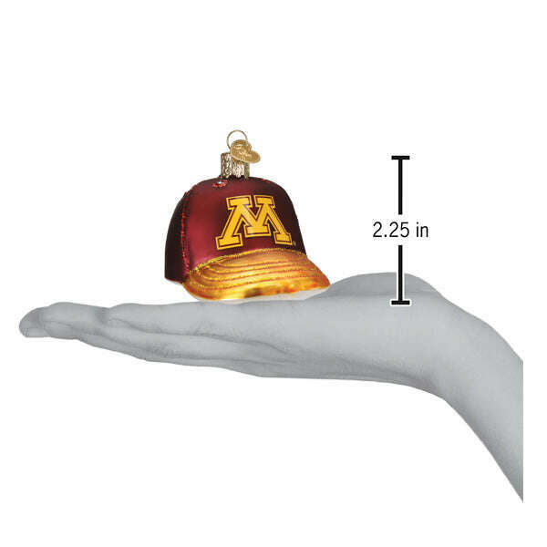 Old World Christmas Minnesota Twins Baseball Cap Blown Glass Ornament
