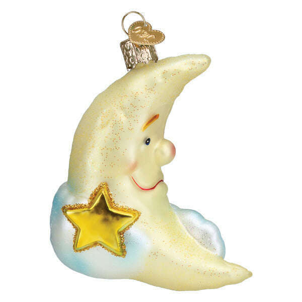 Old World Christmas Mister Moon Blown Glass Ornament