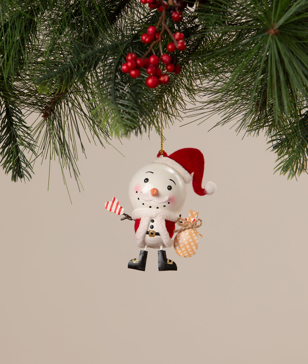 Snowman Santa Ornament by Bethany Lowe Designs, image 2