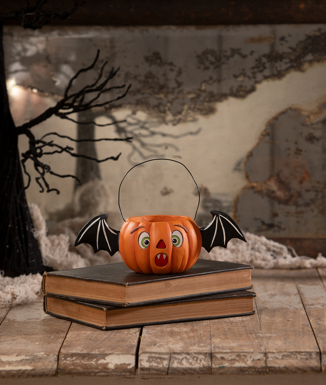 Surprised Batty Jack Bucket by Bethany Lowe Designs, halloween decor