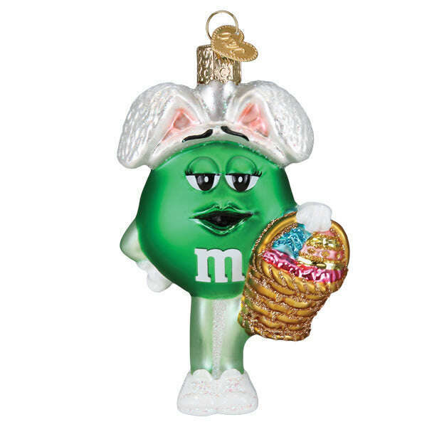 Old World Christmas M&amp;M'S Green Easter Blown Glass Ornament