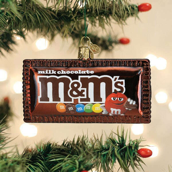 Old World Christmas M&M'S Milk Chocolate Blown Glass Ornament