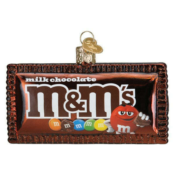 Old World Christmas M&M'S Milk Chocolate Blown Glass Ornament