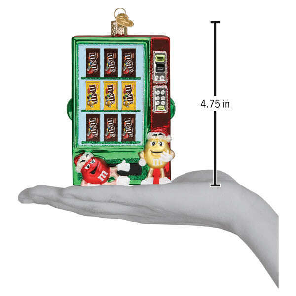 Old World Christmas M&M's Vending Machine Blown Glass Ornament