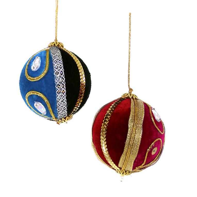 Mod Velvet Bauble 2 Asst by Cody Foster & Co