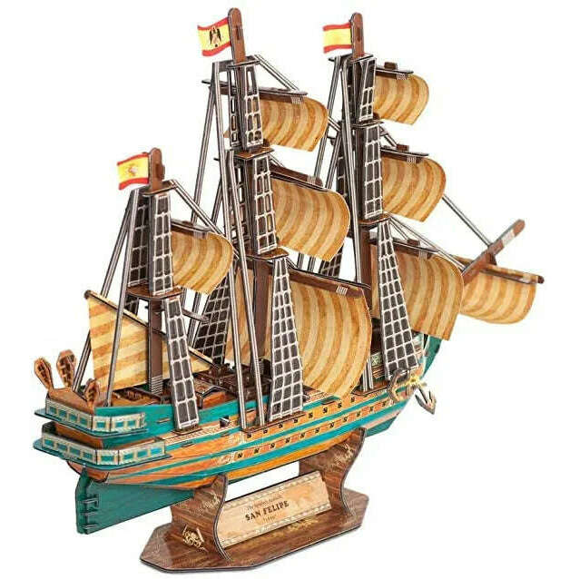 Model Ship Kit - San Felipe Battleship. Papercraft 3D Puzzle