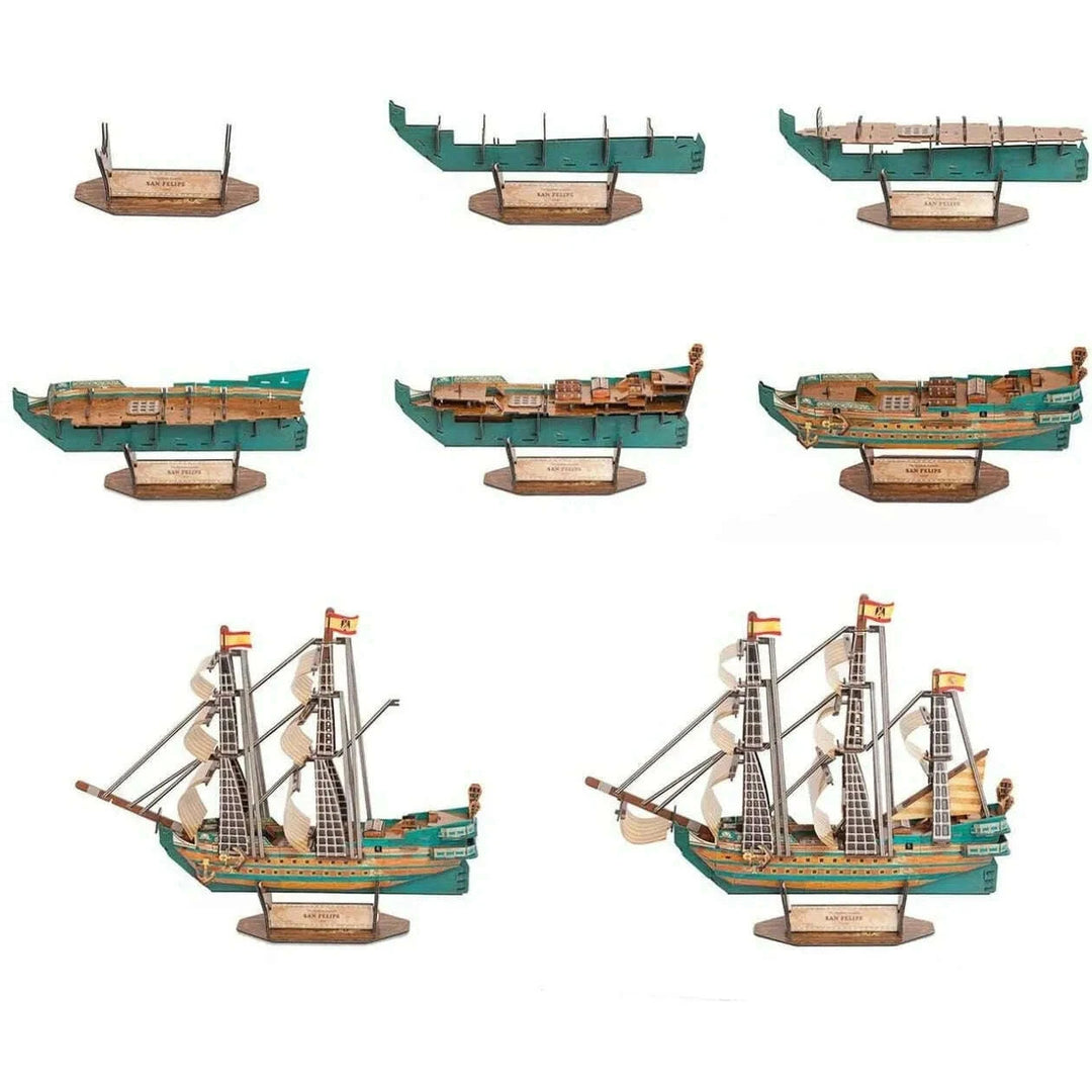 Model Ship Kit - San Felipe Battleship. Papercraft 3D Puzzle