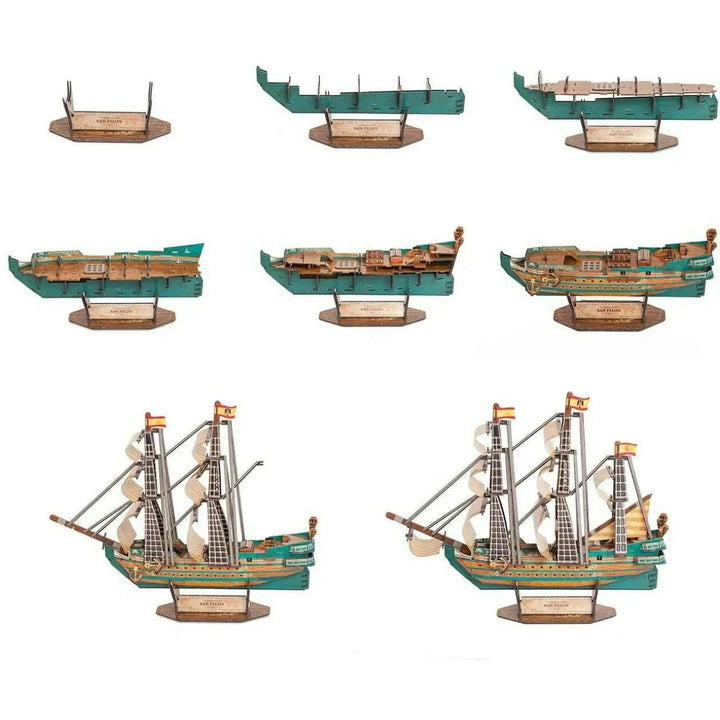 Model Ship Kit - San Felipe Battleship. Papercraft 3D Puzzle