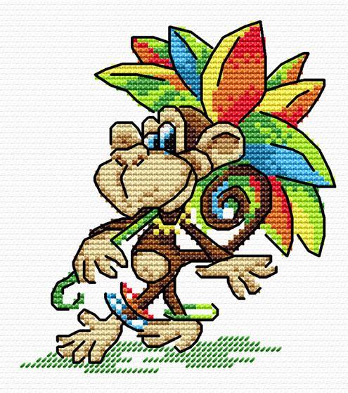 Monkey M-008 / SM-008 Counted Cross Stitch Kit