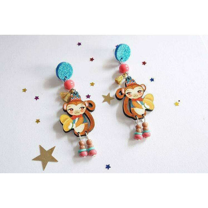 Monkeys with Cymbals Earrings by Laliblue - Quirks!