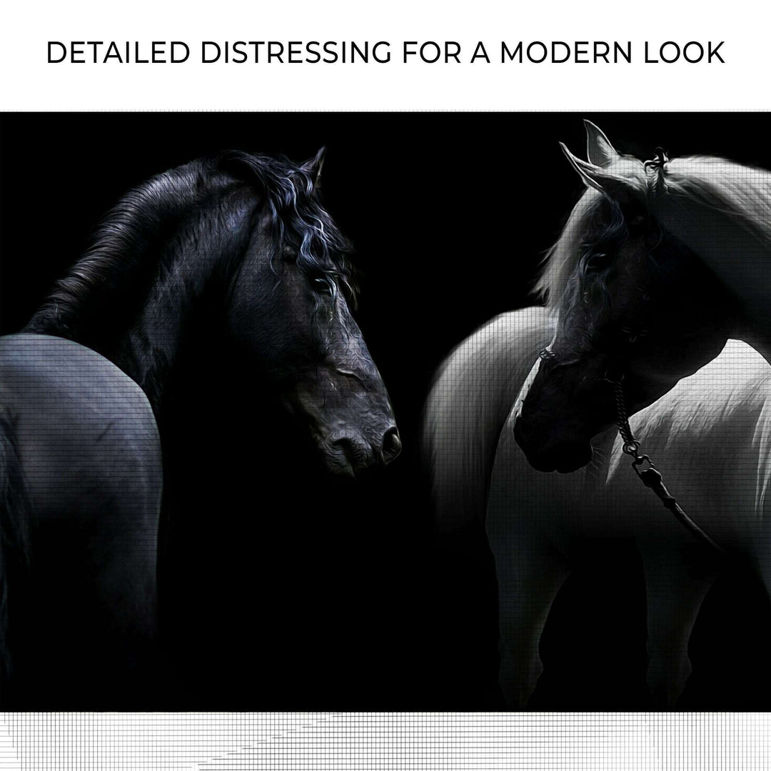 Monochromatic Horses Canvas Wall Art