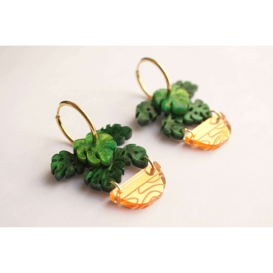 Monstera Hoop Earrings – view 3