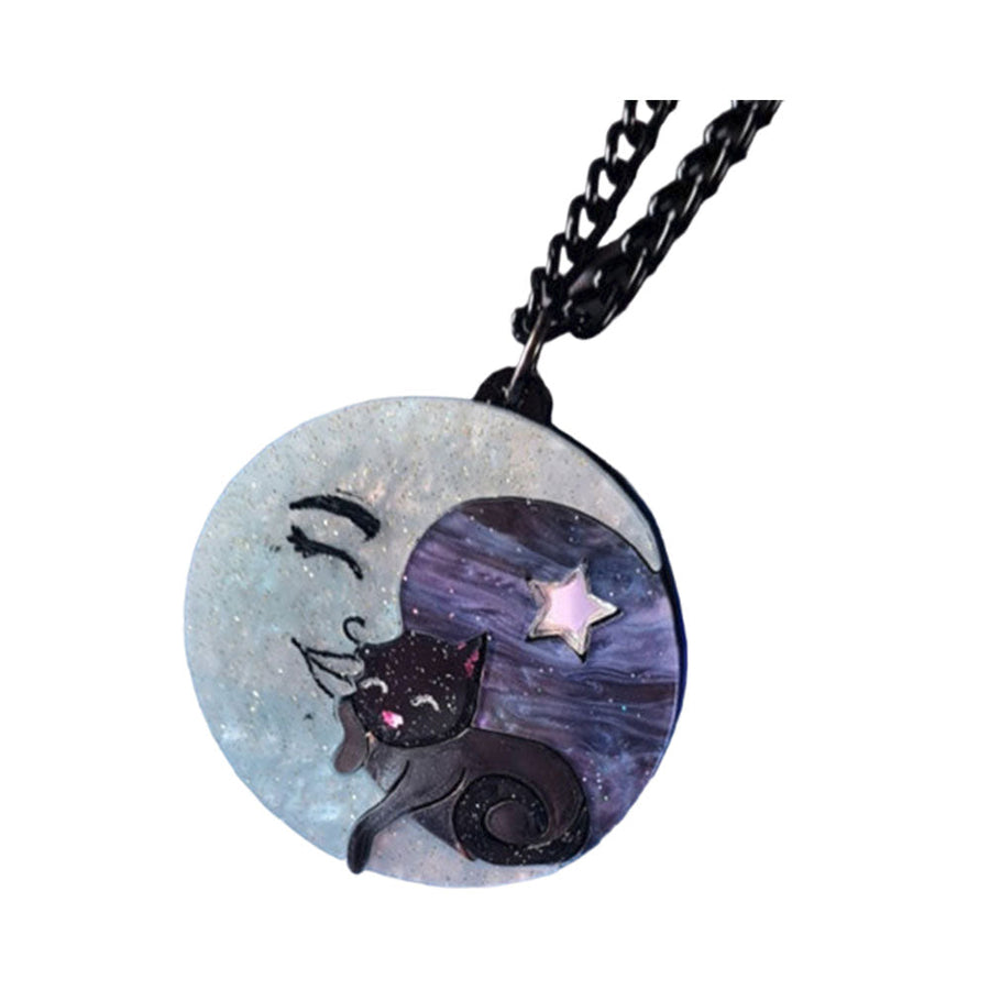 Moon Dreamer Cat Pendant by Cherryloco Jewellery 1