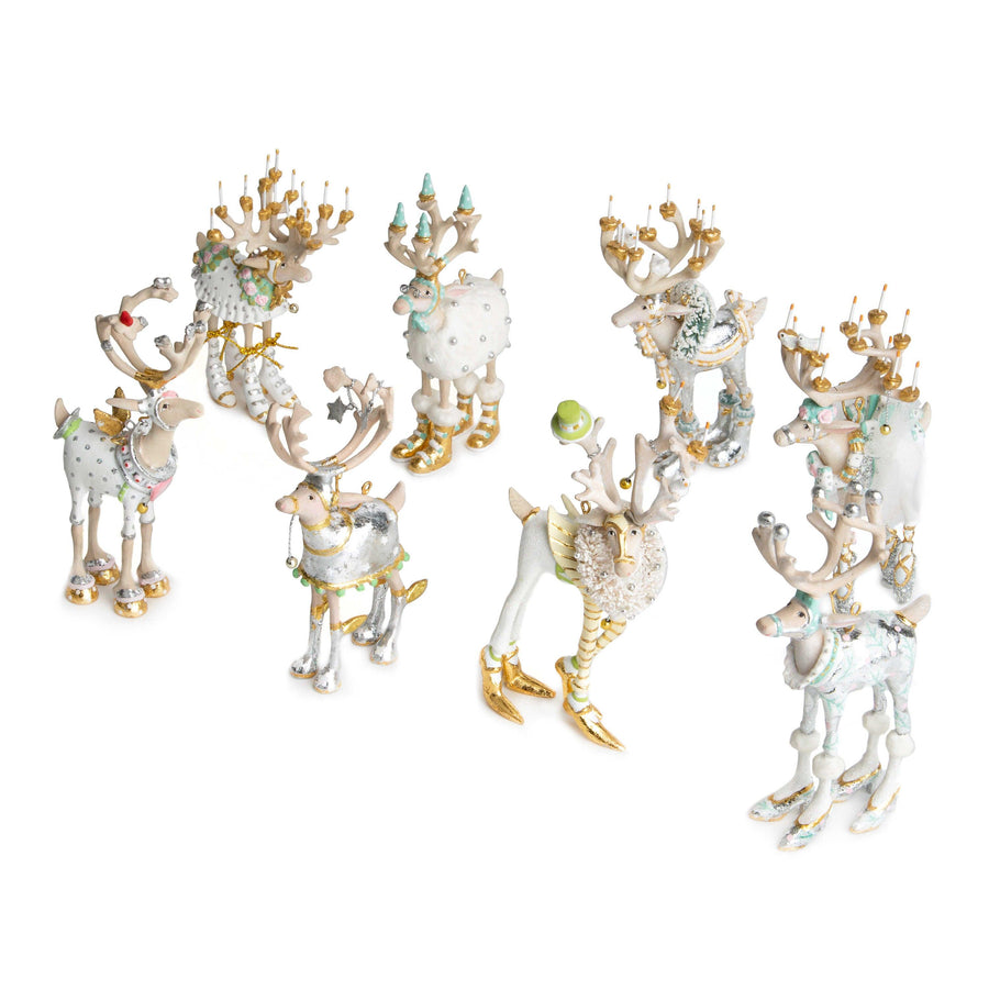 Moonbeam Reindeer Mini Ornaments Set/8 by Patience Brewster - Quirks!
