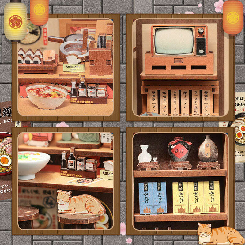 Morita-Ya Dollhouse Kit - Miniature Wizardi Roombox Kit with LED Light F07M51-90-CWGC205