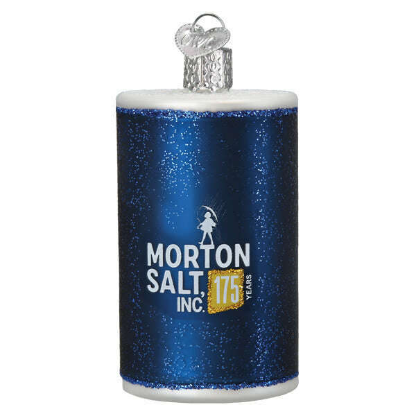 Old World Christmas Morton Salt Canister Blown Glass Ornament