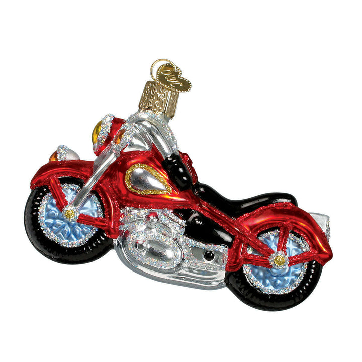 Old World Christmas Motorcycle Blown Glass Ornament