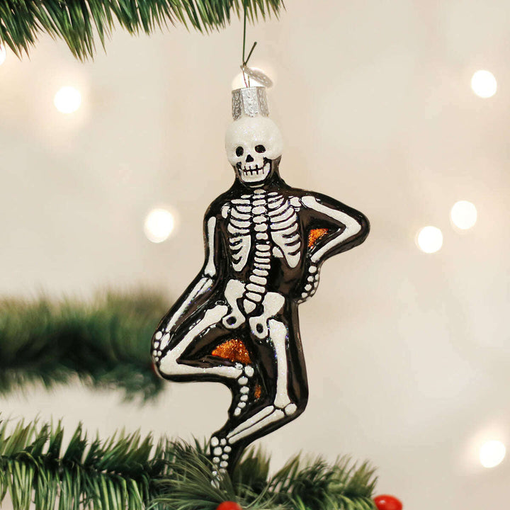 Old World Christmas Mr. Bones Halloween Blown Glass Ornament