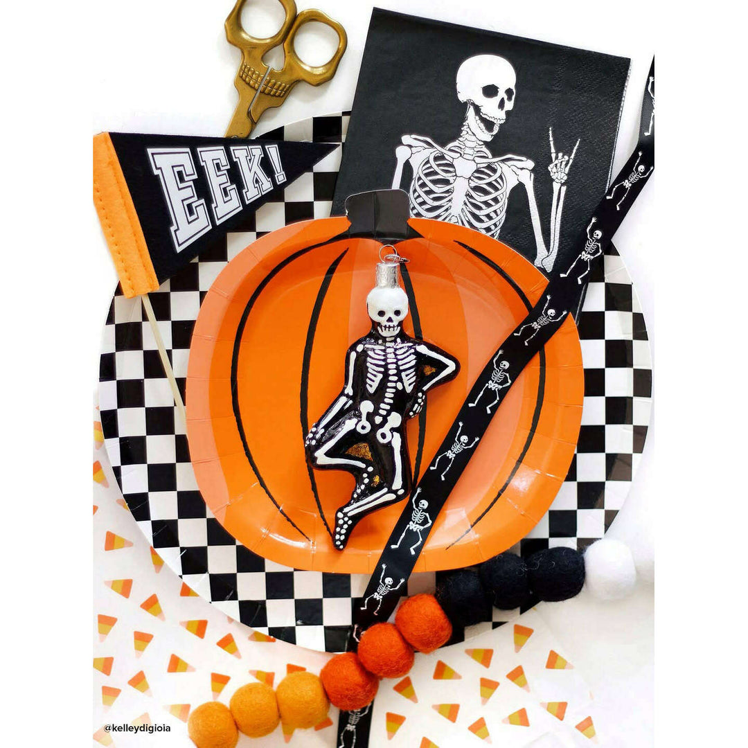 Old World Christmas Mr. Bones Halloween Blown Glass Ornament