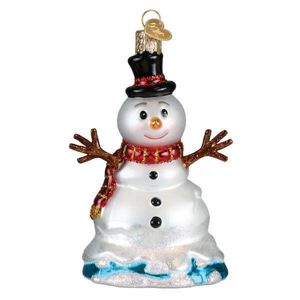 Old World Christmas Mr. Melting Snowman Blown Glass Ornament