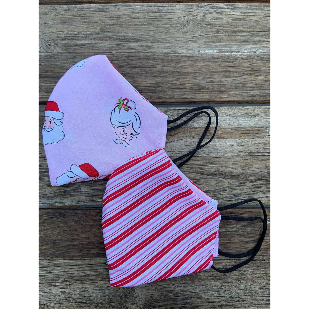 Mr. & Mrs. Claus / Candy Stripes Reversible Mask