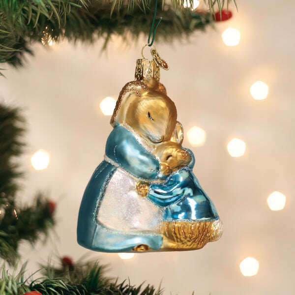 Old World Christmas Mrs. Rabbit And Peter Blown Glass Ornament