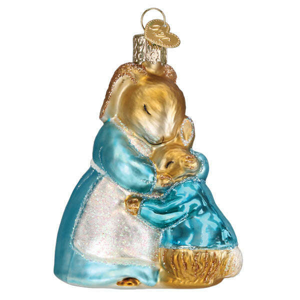 Old World Christmas Mrs. Rabbit And Peter Blown Glass Ornament