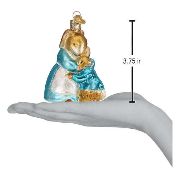 Old World Christmas Mrs. Rabbit And Peter Blown Glass Ornament