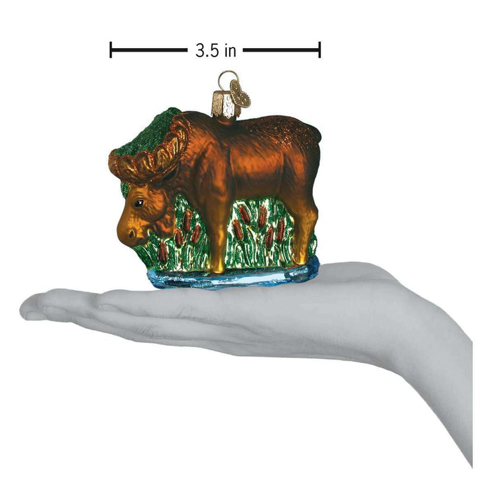 Old World Christmas Munching Moose Blown Glass Ornament