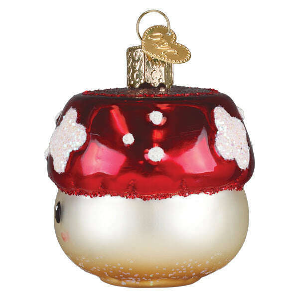 Old World Christmas Mushroom Coffee Blown Glass Ornament