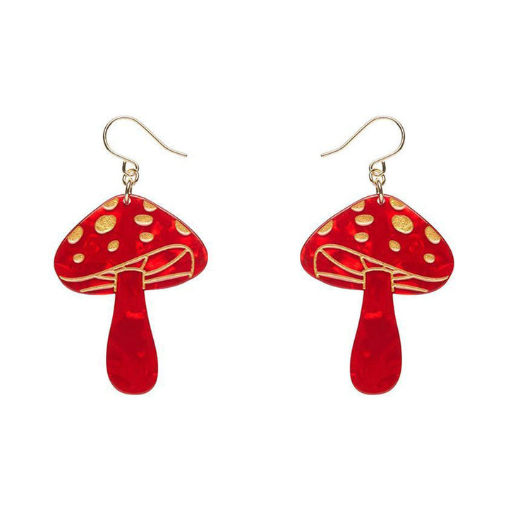 Mushroom Drop Earrings - Red (3 Pack) by Erstwilder image