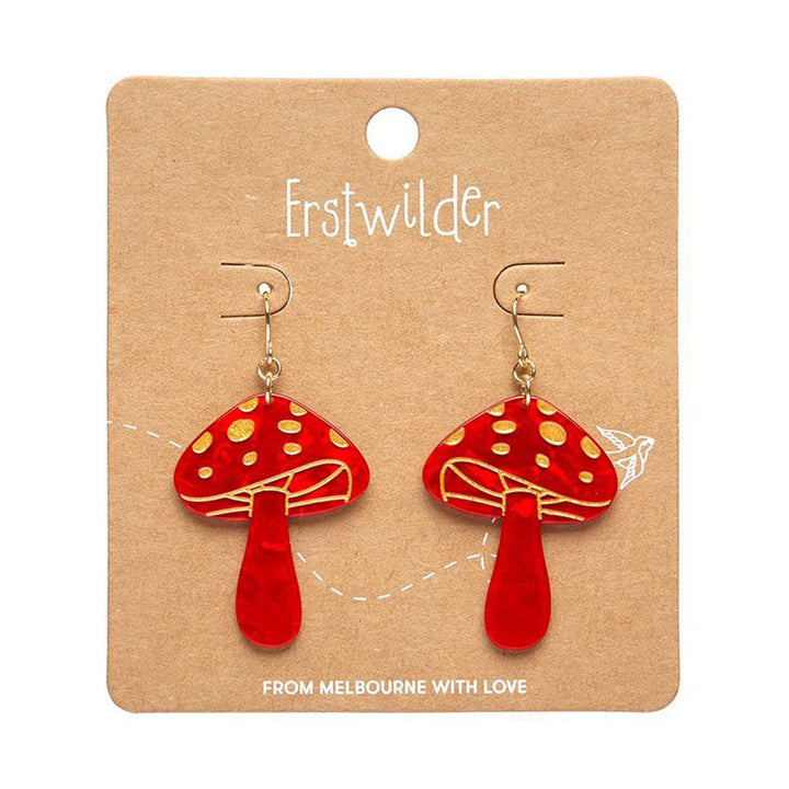 Mushroom Drop Earrings - Red (3 Pack) by Erstwilder image 1