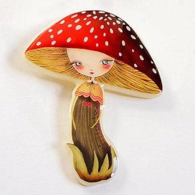 Mushroom Lady Brooch by LaliBlue - Quirks!