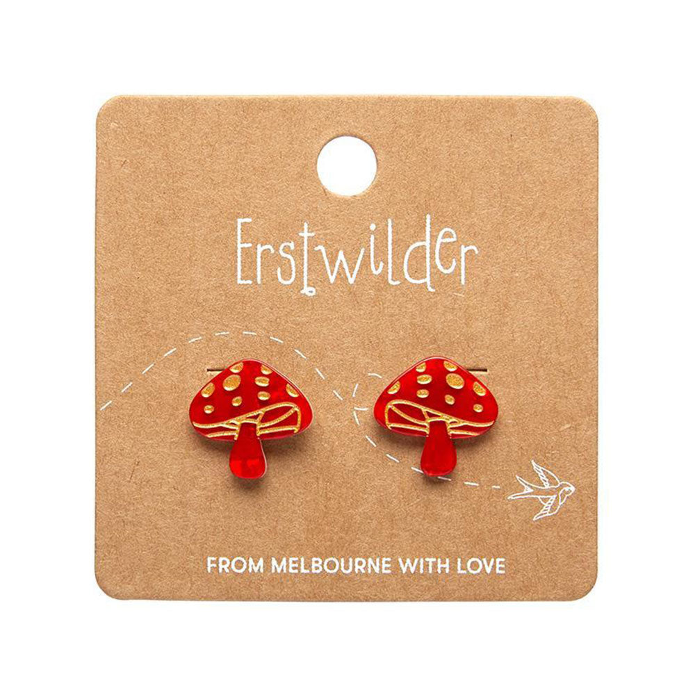 Mushroom Stud Earrings - Red (3 Pack) by Erstwilder image 1