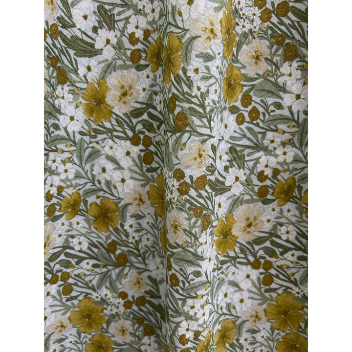 Mustard Floral Midi Dress
