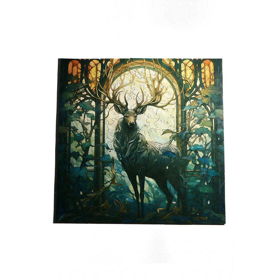 Mysterious Deer - Jigsaw Wooden Puzzle by Wizardi F07N9-18