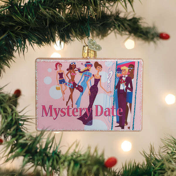 Old World Christmas Mystery Date Game Blown Glass Ornament