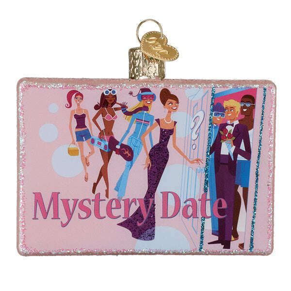 Old World Christmas Mystery Date Game Blown Glass Ornament