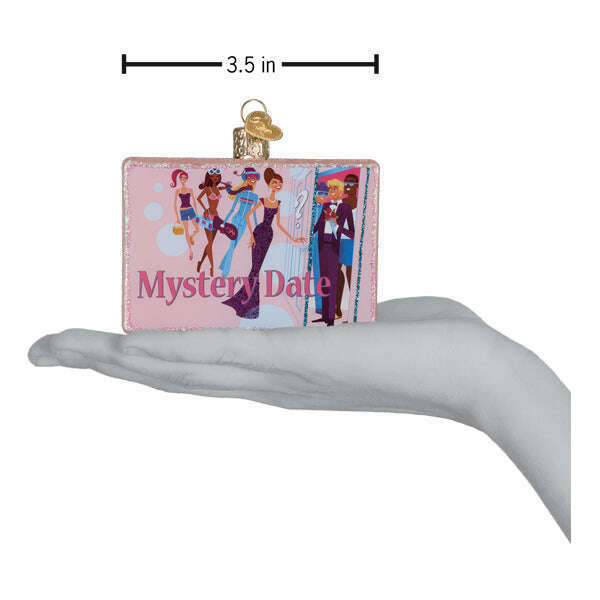 Old World Christmas Mystery Date Game Blown Glass Ornament