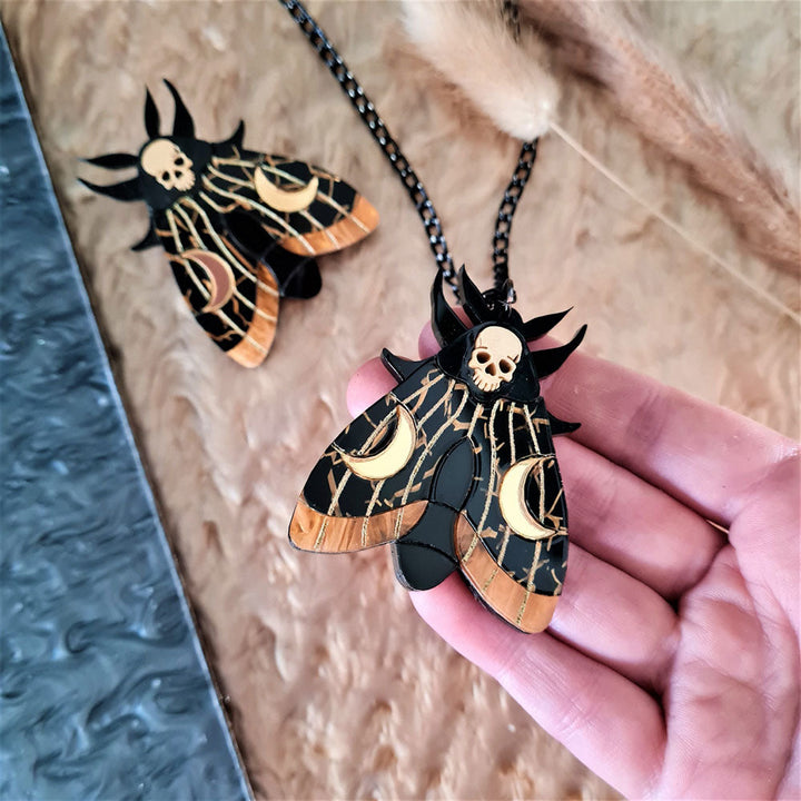 Mystic Moon Moth Brooch by Cherryloco Jewellery 3