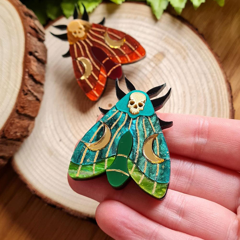Mystic Moth Small Brooch Pin by Cherryloco Jewellery 3