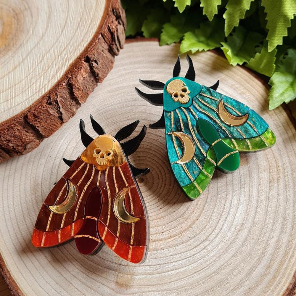 Mystic Moth Small Brooch Pin by Cherryloco Jewellery 2