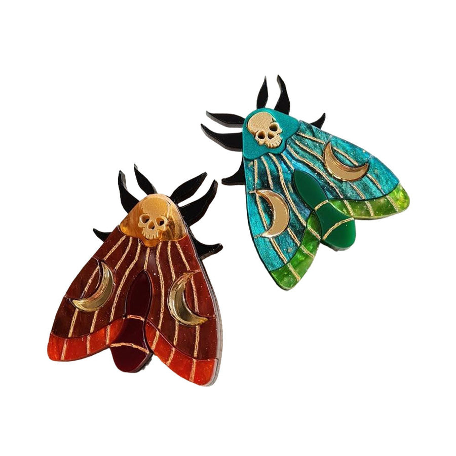 Mystic Moth Small Brooch Pin by Cherryloco Jewellery 1