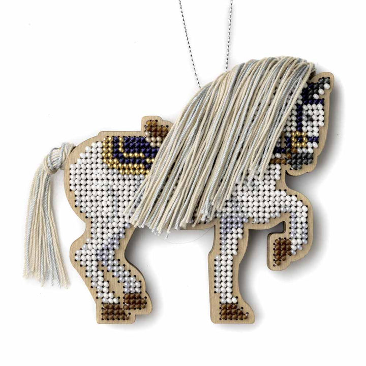 Wooden Bead Embroidery Kit ‚Äì ‚ÄúForest Stallion‚Äù (Double-Sided) FLK-594