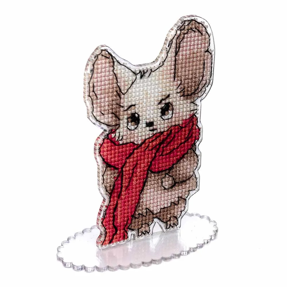 Mouse Cross-stitch kit on a plastic base FLX-003