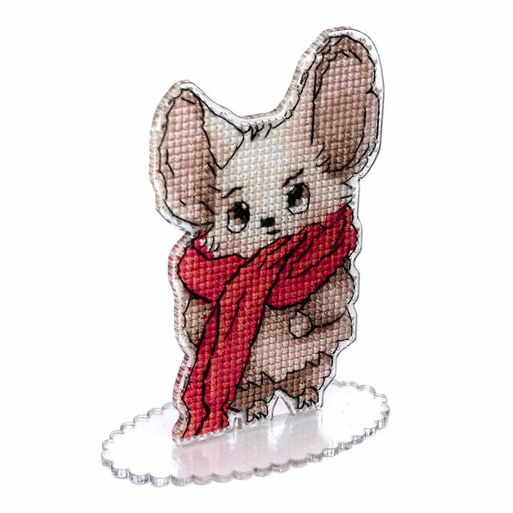 Mouse Cross-stitch kit on a plastic base FLX-003